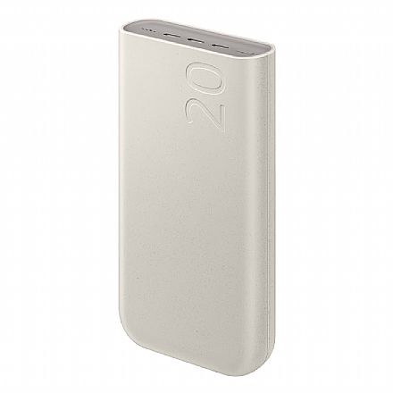 Power Bank Carregador Portátil Original Samsung EB-P4520XUPGBR - Bateria Externa 20000mAh 45W - USB-C - para Smartphones, Tablets - Bege