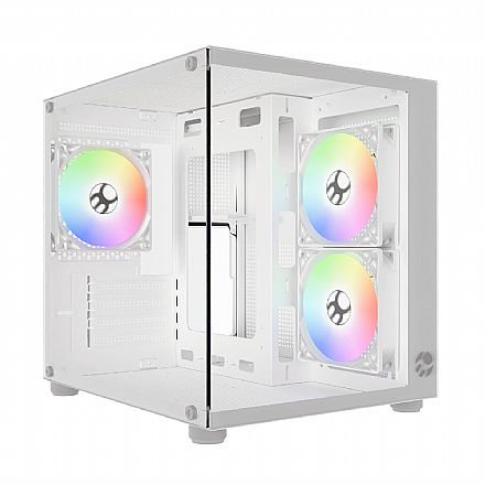 Gabinete Gamer Bluecase BG-064 Pure Pro - Vidro Temperado - USB 3.0 - 3 Fans Inclusos - Micro ATX - Branco - BG-064PWBX