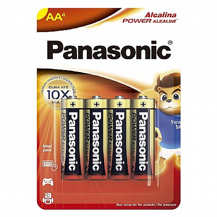 Pilha Alcalina AA Panasonic - 4 unidades - LR6XAB/4B