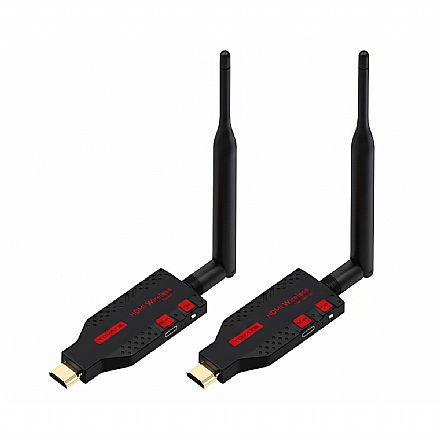Transmissor Extensor HDMI Sem Fio Tomate 8054 - Alcance Até 100 Metros - Full HD 1080p 60Hz - Dual-Band 5.8GHz - Preto - MHD-1100W