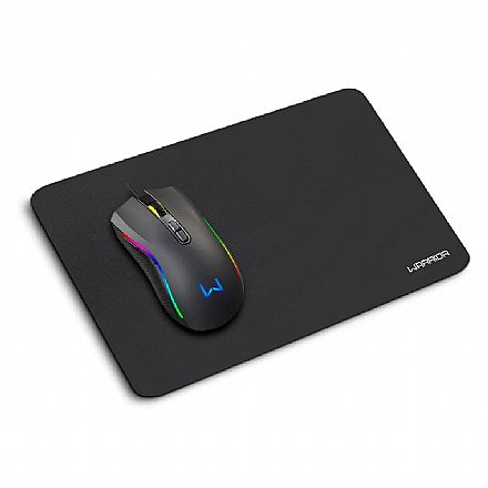 Kit Mouse e Mousepad Gamer Multilaser Warrior Armory - RGB - 3200dpi - MO396 Kit Mouse e Mousepad Gamer Multilaser Warrior Armory - RGB - 3200dpi - MO396