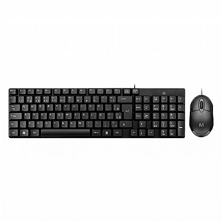 Kit Teclado e Mouse USB Multilaser CF50 - 1200dpi - Teclas Chocolate - Preto - TC309