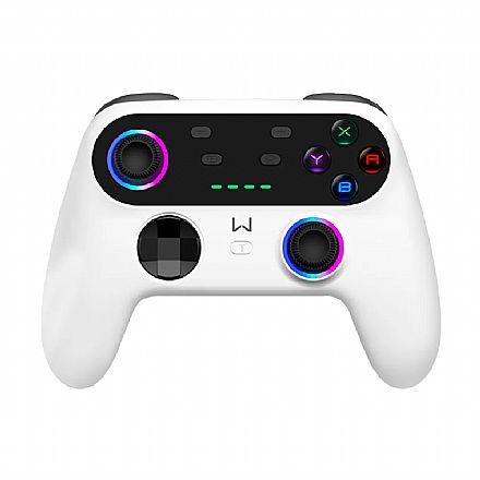 Controle Wireless Warrior Ultra Pro JS0092 - Motores de Vibração - Iluminação RGB - Bluetooth 5.3 - Branco Controle Wireless Warrior Ultra Pro JS0092 - Motores de Vibração - Iluminação RGB - Bluetooth 5.3 - Branco
