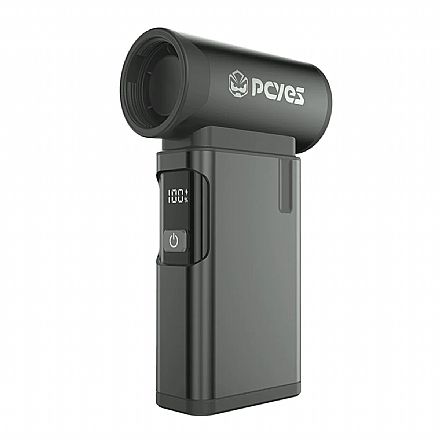 Mini Soprador Turbo PCYes Jet Fan PSTJMG - 4000mAh - 6 Velocidades - 2 Bicos e Escova - Preto