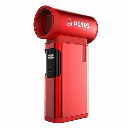Mini Soprador Turbo PCYes Jet Fan PSTJRM - 4000mAh - Bateria - Vermelho