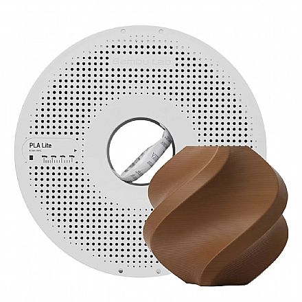 Filamento Para Impressora 3D - PLA LITE Marrom Cacau Fosco - 1Kg - 1,75mm - Bambu Lab A18-N0-1.75-1000-SPL