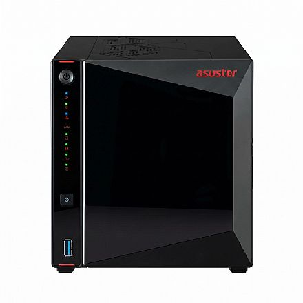 Storage NAS Asustor AS5404T - Nuvem Pessoal Privada - 2 x 2.5 GbE - 4 Slots M.2 NVMe - 4 baias SATA