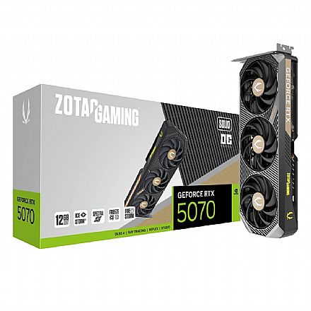 Placa de Vídeo GeForce RTX 5070 12GB GDDR7 192bits - Solid OC - DLSS 4 - Ray Tracing - Zotac Gaming ZT-B50700J-10P Placa de Vídeo GeForce RTX 5070 12GB GDDR7 192bits - Solid OC - DLSS 4 - Ray Tracing - Zotac Gaming ZT-B50700J-10P