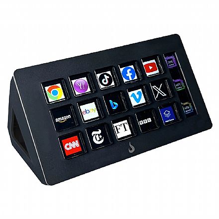 Mesa Controladora Streaming Rise Mode Vision 01 - 15 Teclas LCD Personalizáveis - USB-C - Preta - RM-MC-01B