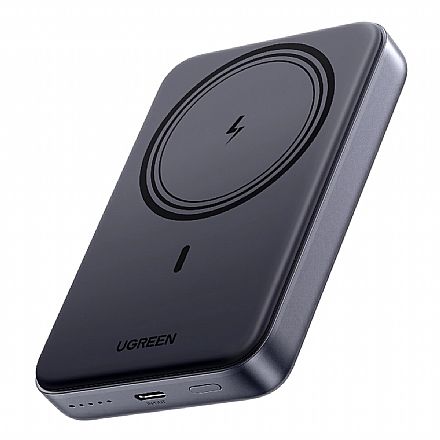 Power Bank Carregador Portátil por Indução Ugreen PB561 - 20W - 10000mAh - MagSafe - Cinza