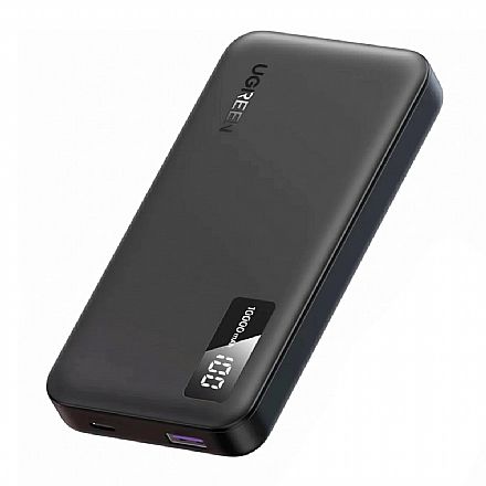 Power Bank Carregador Portátil Ugreen PB312 - 22,5W - Power Delivery - 20000mAh - USB e USB-C - Preto