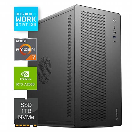 Computador WorkStation Bits 2026 - AMD Ryzen 7 5700X, 16GB, SSD 1TB, Nvidia Quadro RTX A2000, Windows 11 Professional