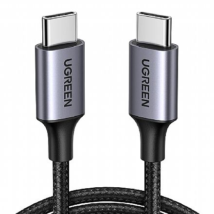 Cabo USB-C para USB-C - 1 metro - Carregamento Rápido - 3A - 60W - Preto - Ugreen US261 - 50150