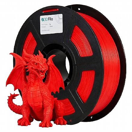 Filamento para Impressora 3D - PETG XT - Vermelho Aranha - 1Kg - 1,75mm - 3D Fila PTG551753