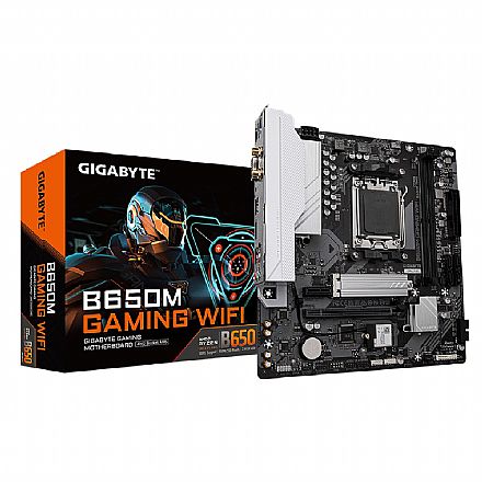 Placa Mãe Gigabyte B650M Gaming (AM5 - DDR5 6400 O.C) - Chipset AMD B650 - Wi-Fi - Slot M.2 - Micro ATX
