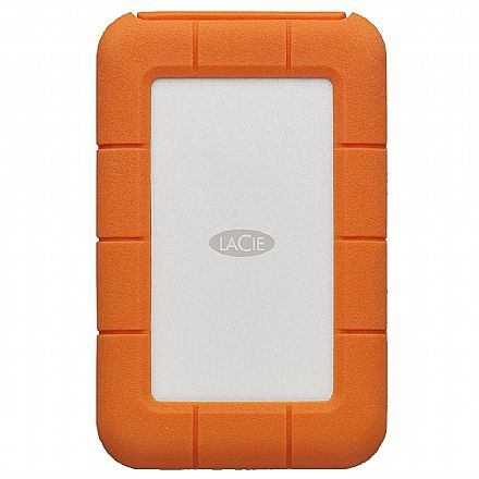 HD Externo 2TB Portátil LaCie Rugged - USB 3.0 e Thunderbolt - Resistente a Quedas e Água - Laranja - STFR2000800