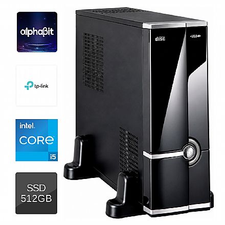Computador Slim Alphabit - Intel Core i5-14400, 16GB, 512GB SSD NVMe, Wi-Fi, Windows 11 Pro