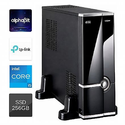 Computador Slim Alphabit - Intel Core i5-14400, 8GB, 256GB SSD NVMe, Wi-Fi, Windows 11 Pro