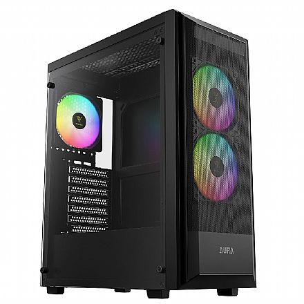 Gabinete Gamer Gamdias Aura GC6 Elite - Lateral em Vidro Temperado - USB 3.0 - 3 Coolers ARGB Inclusos - Preto - GMB2550005
