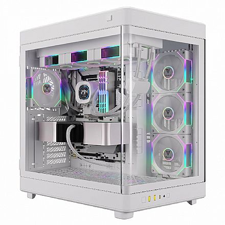 Gabinete Gamer Gamdias Neso P1 PRO WW - Lateral e Frontal em Vidro Temperado - USB-C - USB 3.0 - 3 Coolers ARGB Inclusos - Branco