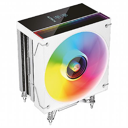 Cooler para Processador Aerion Titan - Intel / AMD - 120mm - Tela LCD - ARGB - Silencioso - Branco - CPU100WH