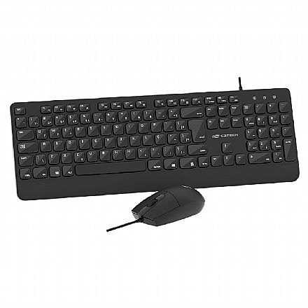Kit Teclado e Mouse USB C3Tech KT-150BK - ABNT2 - 1200dpi - Teclas Baixas