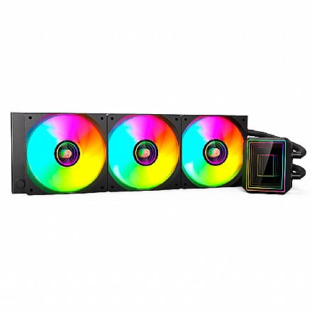 Water Cooler C3Tech FC-W360BKV2 (Intel / AMD) - 360mm - TDP 320W - ARGB - Preto - FC-W360BKV2