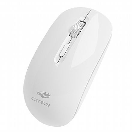 Mouse sem Fio C3Tech M-BT80WH - Bateria Recarregável - Bluetooth e 2.4GHz - Branco