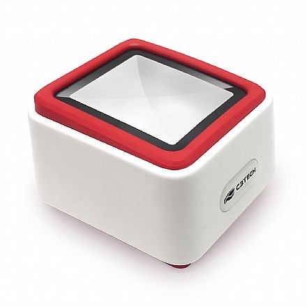Leitor de Código de Barras e QR Code C3Tech LB-D100WH - Fixo de Mesa Compacto - USB - 1D e 2D - Lê NFe e Telas Digitais - Branco - LB-D100WH