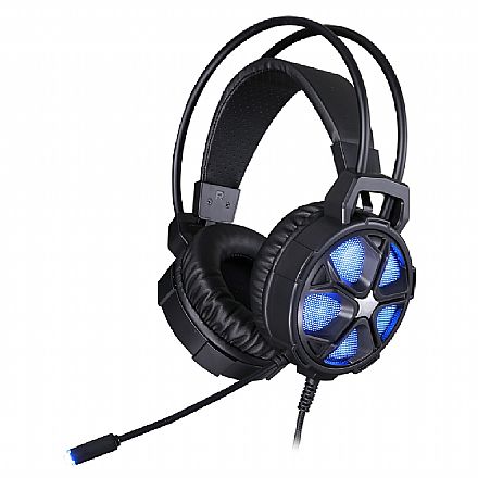 Headset Gamer HP H400 - P3 e USB - Driver 50mm - Microfone - Controle de Volume - Iluminação LED - Preto - 7JH34AA