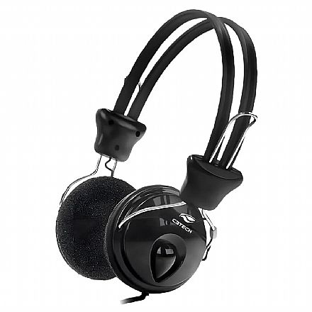 Fone de Ouvido C3Tech Tricerix PH-200BK - Microfone e Controle de Volume - Conector USB - Driver 40mm - Cabo 1.8m - Preto