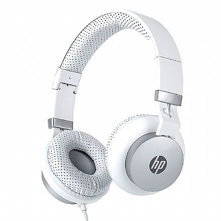 Headset HP DHH-1205 - Conexão P2 - Driver 50mm - Dobrável - Microfone Integrado - Revestimento em Nylon Trançado - Branco - 8YJ39AA