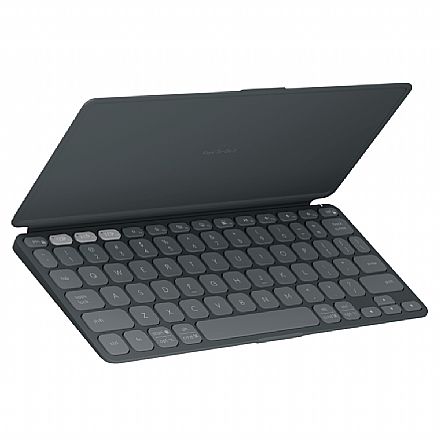 Teclado sem Fio Logitech Keys-To-Go 2 - Padrão US - Bluetooth - Conecta até 3 Dispositivos - Grafite - 920-012867