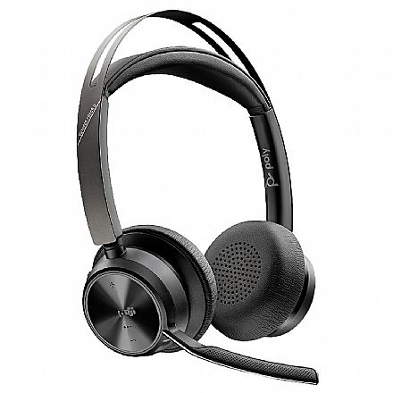 Headset HP Poly Voyager Focus 2 Teams - Sem Fio - Bluetooth e USB-C - Cancelamento de Ruído ANC - Preto - 9T9J6AA
