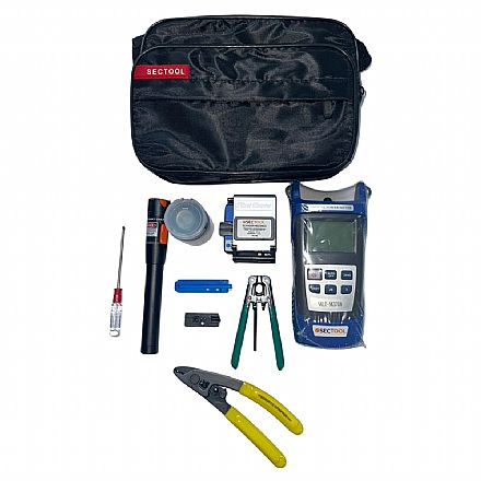 Kit Universal FTTH para Conectorização Óptica - OPM SC/FC - Visual Fault Locator - Clivador FE-FC-6S - Decapadores - FE-FOTK819