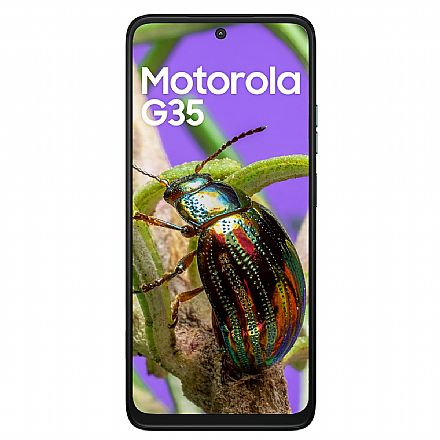 Smartphone Motorola Moto G35 - Tela 6,7" FHD+, 256GB, RAM 4GB, Dual Chip, 5G, Câmera 50MP + 8MP, Desbloqueio Facial e Digital - Cinza - XT2433-2