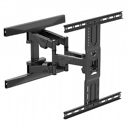 Suporte Articulado de Parede para TV 32" a 86" - Suporta até 46kg - Padrão VESA - Ajuste de Inclinação e Nivelamento - Preto - ELG A02V6N