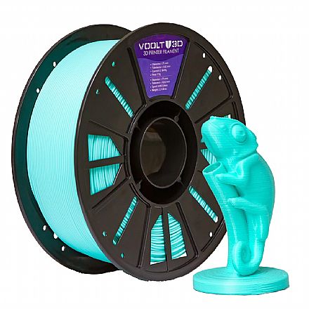 Filamento para Impressora 3D - PLA - Verde Tiffany Solido - 1kg - 1,75mm - Voolt3D PL-VD-TF-1