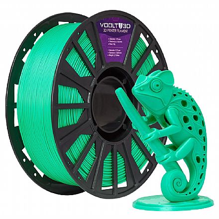 Filamento para Impressora 3D - PLA - Verde Velvet - 1kg - 1,75mm - Voolt3D PL-VD-VE-1