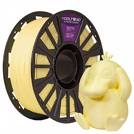 Filamento para Impressora 3D - PLA - Amarelo Velvet - 1kg - 1,75mm - Voolt3D PL-AM-MC-VE-1