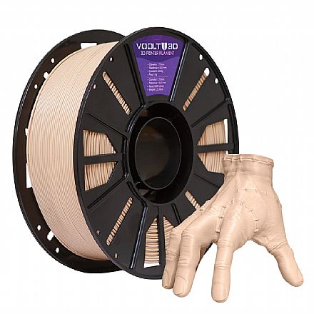 Filamento para Impressora 3D - PLA - Bege Caucasiano Sólido - 1kg - 1,75mm - Voolt3D PL-CC-1