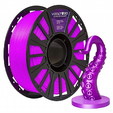 Filamento para Impressora 3D - PLA - Roxo Sólido - 1kg - 1,75mm - Voolt3D PL-RX-1