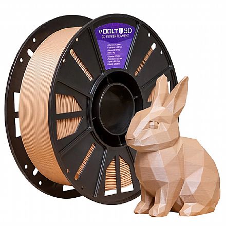 Filamento para Impressora 3D - PLA - Marrom Cappuccino Sólido - 1kg - 1,75mm - Voolt3D PL-MR-CP-1