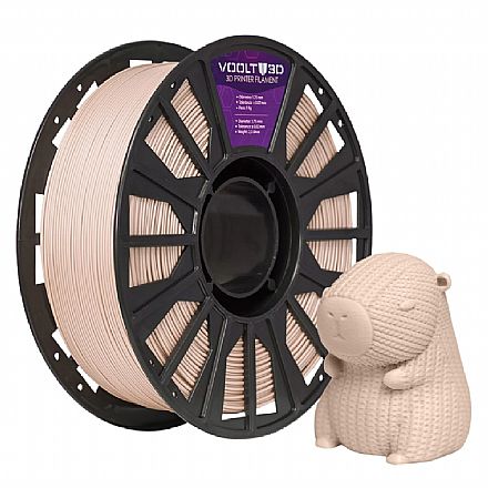 Filamento para Impressora 3D - PLA - Bege Caucasiano Velvet - 1kg - 1,75mm - Voolt3D PL-CC-VE-1