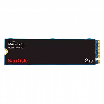 SSD M.2 2TB Sandisk Plus - NVMe PCIe 3.0 - Leitura 3200MB/s - Formato 2280 - SDSSDA3N-2T00-G26 SSD M.2 2TB Sandisk Plus - NVMe PCIe 3.0 - Leitura 3200MB/s - Formato 2280 - SDSSDA3N-2T00-G26