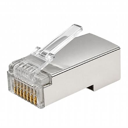 Plug Conector RJ45 Macho Cat 6 - Blindado - Comtac - 50 Unidades - 35307184