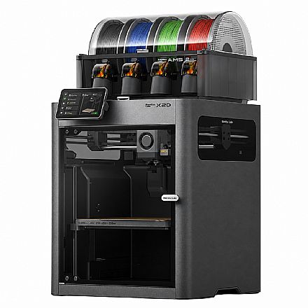Impressora 3D Bambu Lab X2D Combo AMS - Impressão Multicolorida 1000mm/s - Volume de Construção 256 x 256 x 260 mm - Extrusão 300°C - PF004-P+SA007