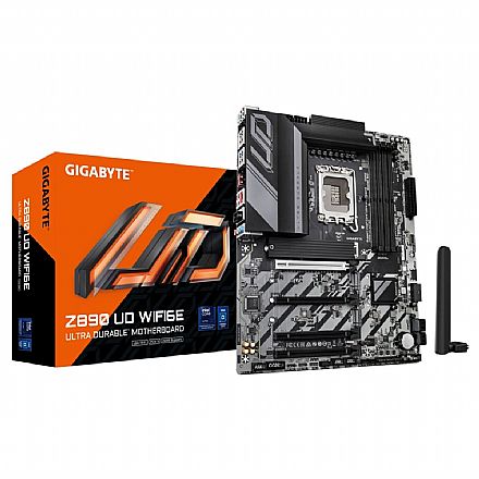 Placa Mãe Gigabyte Z890 UD WIFI6E (LGA 1851 - DDR5 9200 O.C.) - Chipset Intel Z890 - Wi-Fi 6E - USB4 Type-C - Slot M.2 - ATX