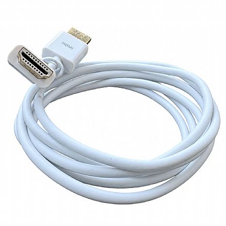 Cabo HDMI 1.4 - 1.8 metro - 1080p Full HD 3D - Branco