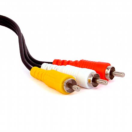 Cabo Coaxial RCA Triplo - Video, Audio, Soundbar, Subwoofer - 1,80 metros